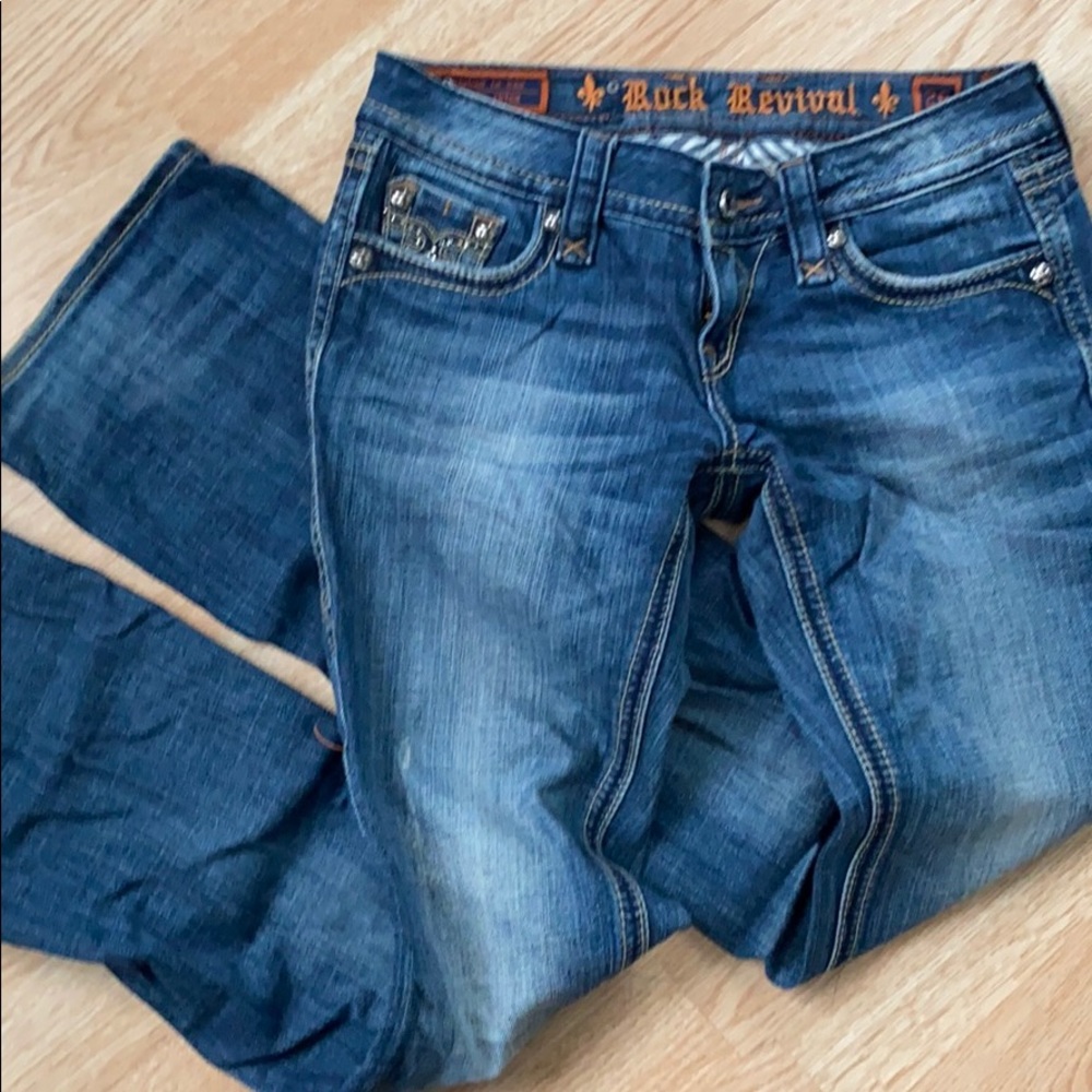 Rock Revival Bootcut Jeans, size 26, medium dark